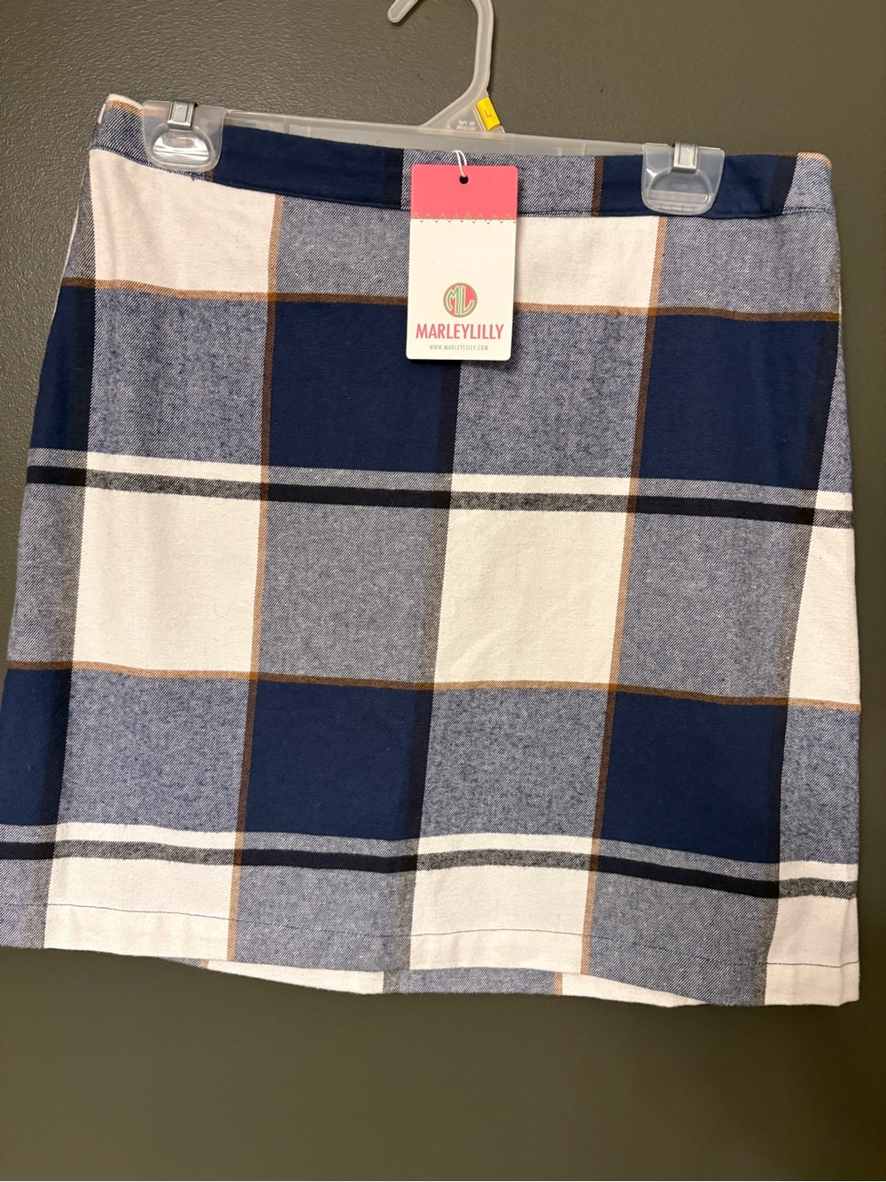 MarleyLilly Navy Plaid Mini Skirt